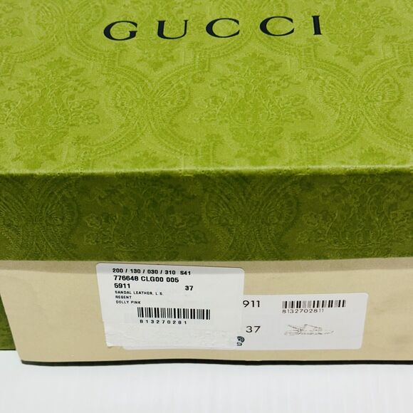 Gucci Divine 37/ US 7 Sandals Dolly Pink Leather Horsebit Slingback Strap NIB - Picture 12 of 13
